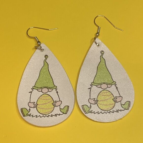 Easter Egg Earring, Easter Basket Gift, Gnome Dwarf Earring Earring, Easter - Picture 1 of 4